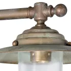 Kinkiet zewnętrzny Elfico w kolorze mosiądzu, z przezroczystego szkła i stopniem ochrony IP44 Viadurini