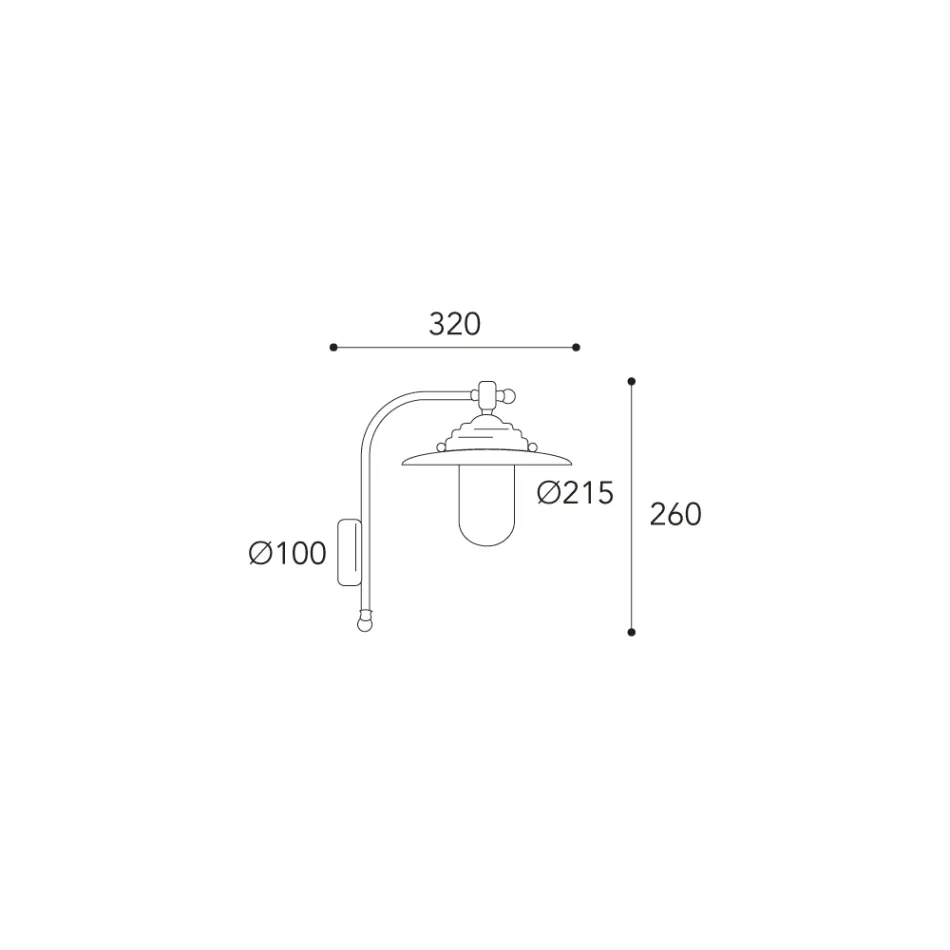 Kinkiet zewnętrzny Elfico w kolorze mosiądzu, z przezroczystego szkła i stopniem ochrony IP44 Viadurini