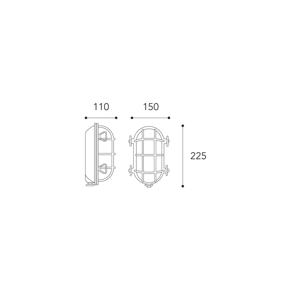 Kinkiet zewnętrzny w stylu vintage z mosiądzu z opalowym/przezroczystym szkłem – Siren Viadurini