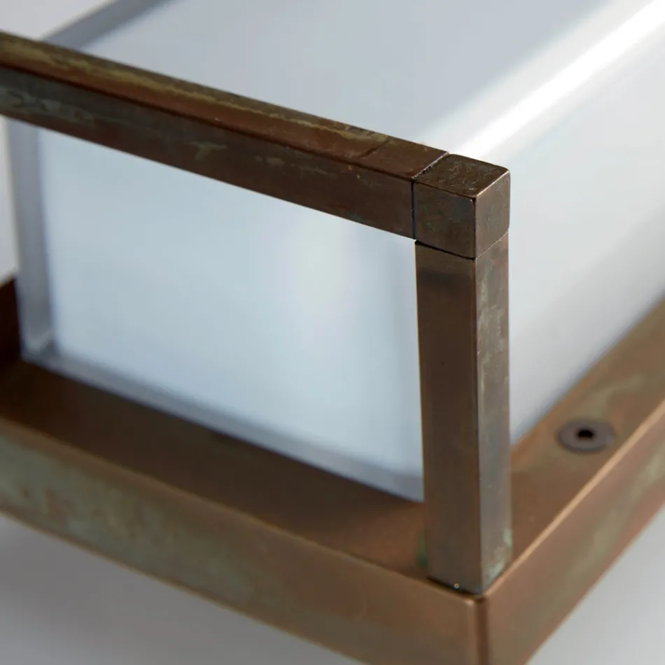 Kinkiet zewnętrzny w stylu vintage z mosiądzu, E27 i eleganckie światło - kryształ Viadurini