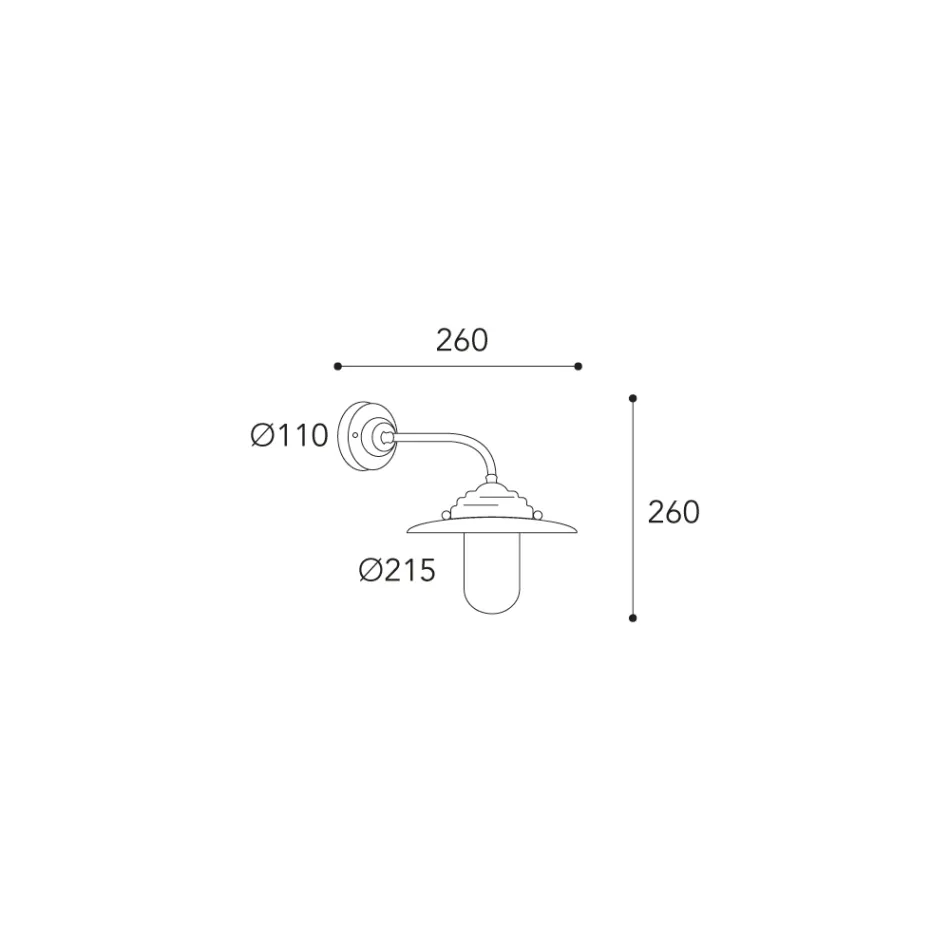 Lampa ścienna zewnętrzna w stylu vintage z mosiądzu, szkło przezroczyste - Elfico Viadurini