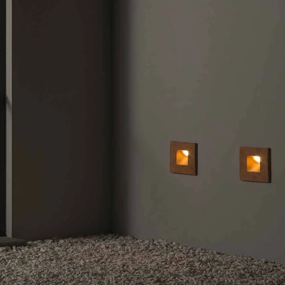 Kwadratowa kinkiet zewnętrzny, kolorowa terakota Square - Toscot Viadurini