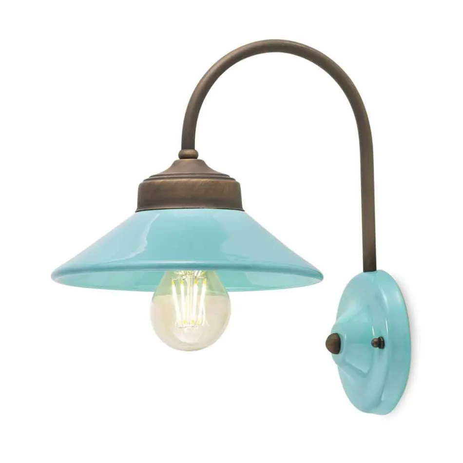 Światła w kolorowe ściany ceramiczne i mosiężne Alicja Ferroluce Viadurini