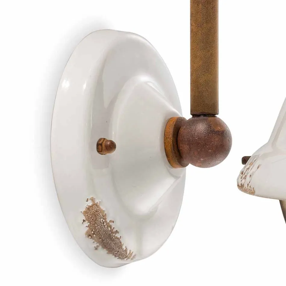 Ceramiczne kinkiety ścienne i metalu Skyler stylu przemysłowych Viadurini