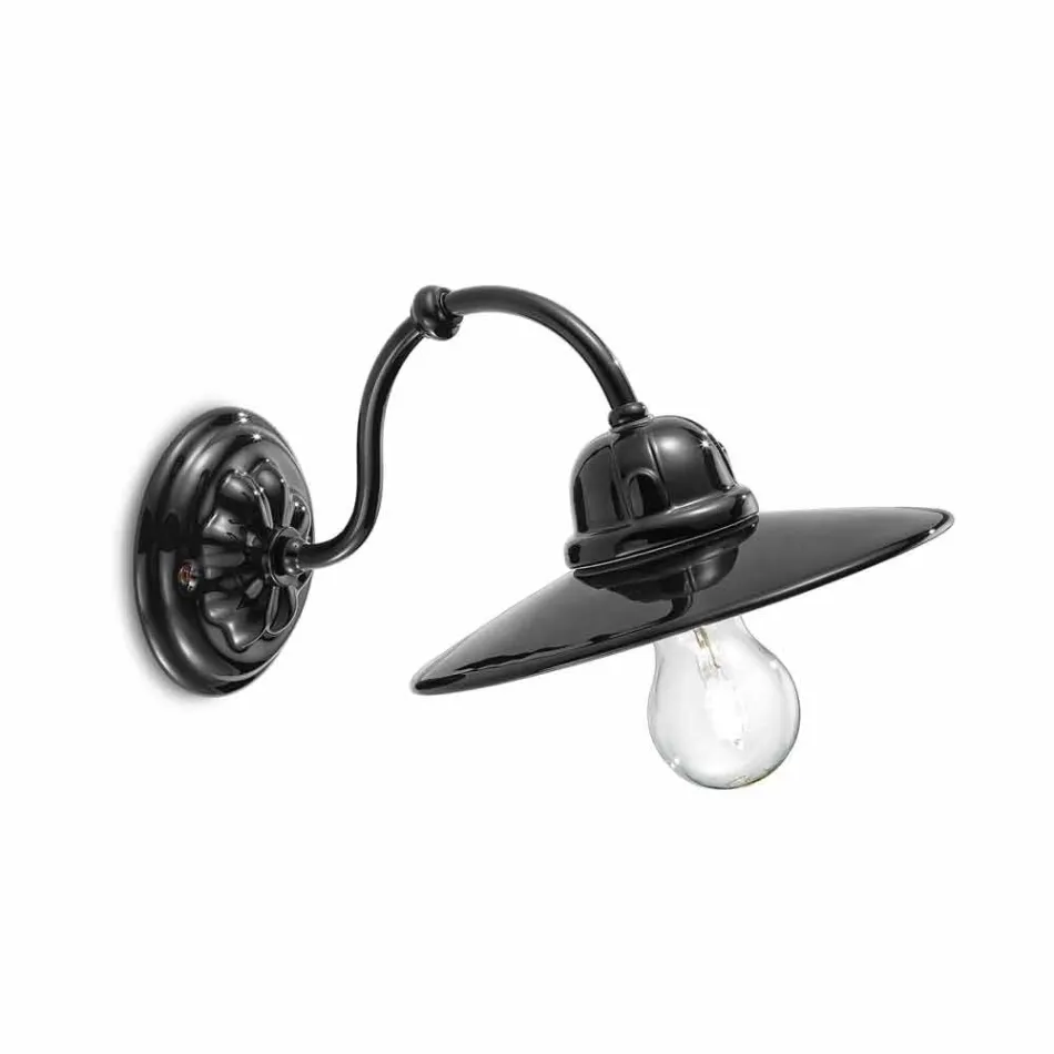 Światło w błyszczący ceramicznych ścian Ferroluce Retro Viadurini