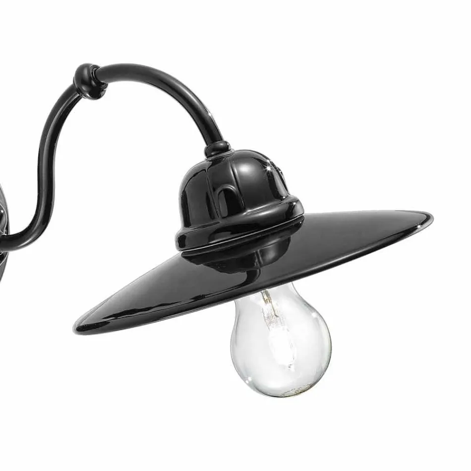 Światło w błyszczący ceramicznych ścian Ferroluce Retro Viadurini