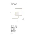 Nowoczesna - formalna metalowa lampa ścienna pomalowana na złoto z LED Viadurini