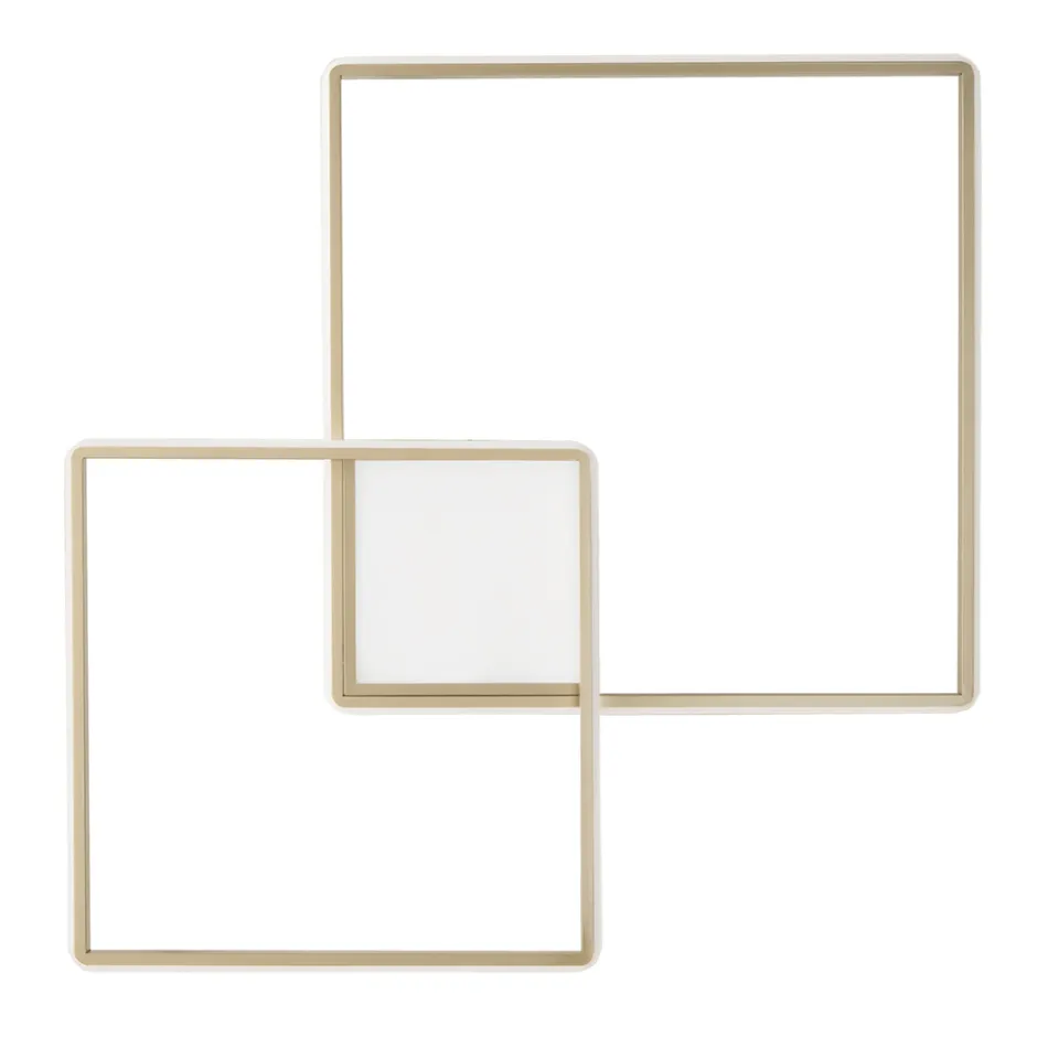 Nowoczesna - formalna metalowa lampa ścienna pomalowana na złoto z LED Viadurini