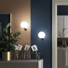 Nowoczesna lampa ścienna z ręcznie dmuchanego szkła weneckiego - Moon Viadurini