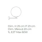 Nowoczesna lampa ścienna z ręcznie dmuchanego szkła weneckiego - Moon Viadurini