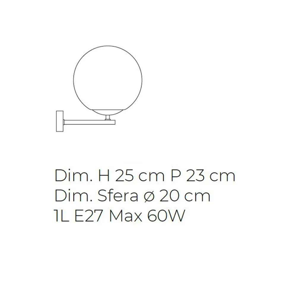 Nowoczesna lampa ścienna z ręcznie dmuchanego szkła weneckiego - Moon Viadurini