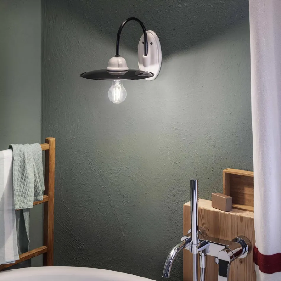 Kinkiet ścienny z ceramiki od Ferroluce, wyrób ręczny Viadurini