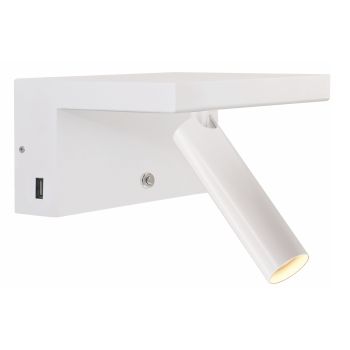 Regulowana aluminiowa dekoracyjna lampa ścienna Led z portami USB - Alena