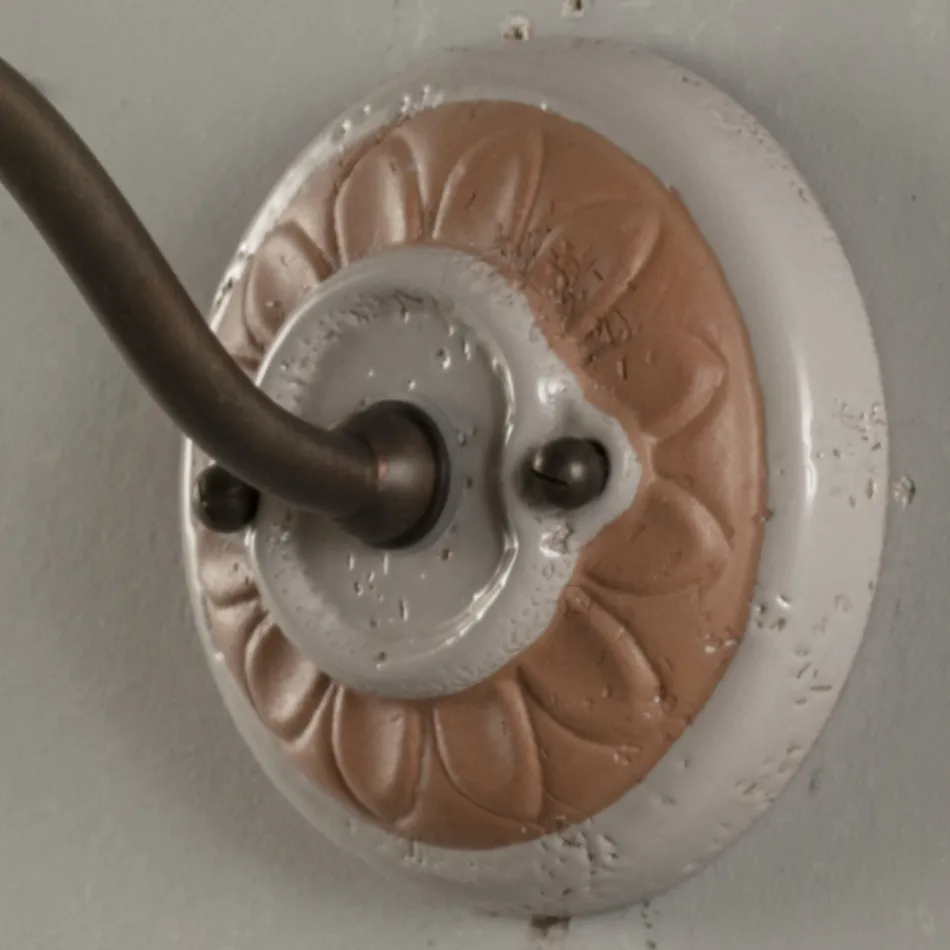 Kinkiet zewnętrzny z Galestro i metalu ręcznie robiony we Włoszech - Toscot Spoleto Viadurini