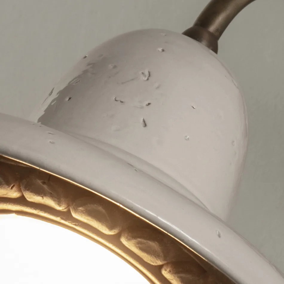 Kinkiet zewnętrzny z Galestro i metalu ręcznie robiony we Włoszech - Toscot Spoleto Viadurini