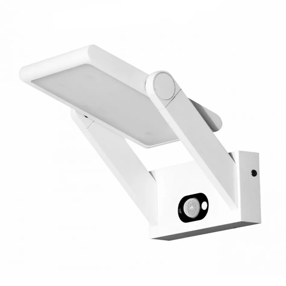 Kinkiet Solar Led Spotlight z białego lub czarnego aluminium z czujnikiem - Hugo Viadurini