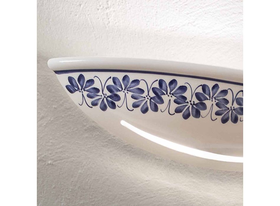 Ceramiczny kinkiet Artisan i ręcznie malowane niebieskie dekoracje - Triest Viadurini