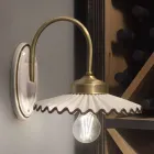 Plisowana błyszcząca aplikacja ceramiczna i ręcznie malowane krawędzie - Laquila Viadurini