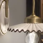 Plisowana błyszcząca aplikacja ceramiczna i ręcznie malowane krawędzie - Laquila Viadurini