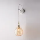 Żelazna lampa ścienna ze szkłem pyreksowym Wyprodukowano we Włoszech do wystroju wnętrz - Amazonia Viadurini