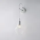 Żelazna lampa ścienna ze szkłem pyreksowym, wyprodukowana we Włoszech do dekoracji wnętrz - Olimpo Viadurini