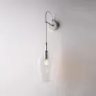 Żelazna lampa ścienna ze szkłem pyreksowym, wyprodukowana we Włoszech do dekoracji wnętrz - Sparta Viadurini