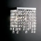 Chromowana lampa ścienna z żelaza z kryształkami, wyprodukowana we Włoszech do dekoracji wnętrz – Afryka Viadurini