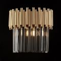 Pozłacana lampa ścienna z żelaza z kryształkami Made in Italy - Paryż