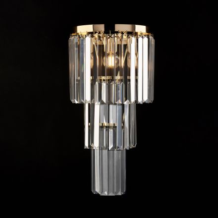 Żelazna i złota aplikacja z kryształkami wyprodukowana we Włoszech do dekoracji wnętrz - Wiedeń Viadurini