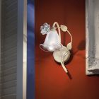 Aplikacja z żelaza i piaskowanego szkła z różą z dekoracji ceramicznej - Siena Viadurini