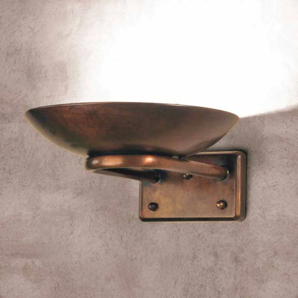 Kinkiety z mosiądzu antyczne szkło Wesoła Viadurini