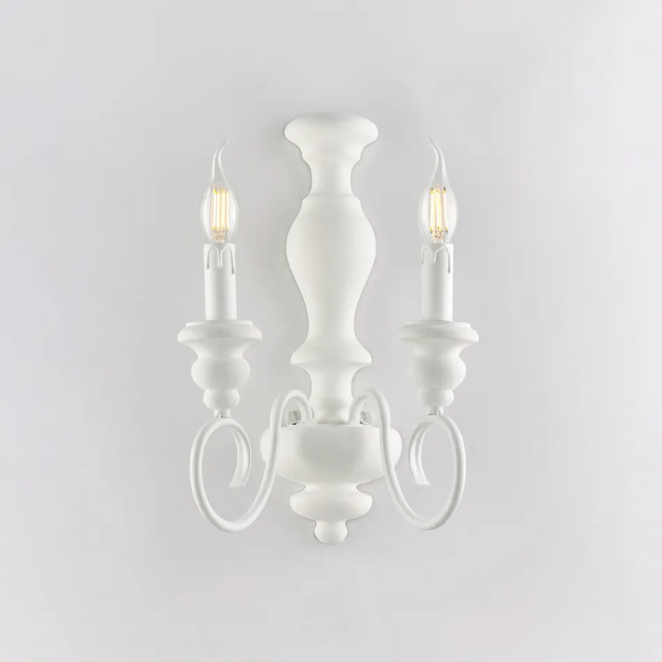 Kinkiety z drewna i lakierowanego żelaza, wykonane we Włoszech, do dekoracji wnętrz – Toskania Viadurini