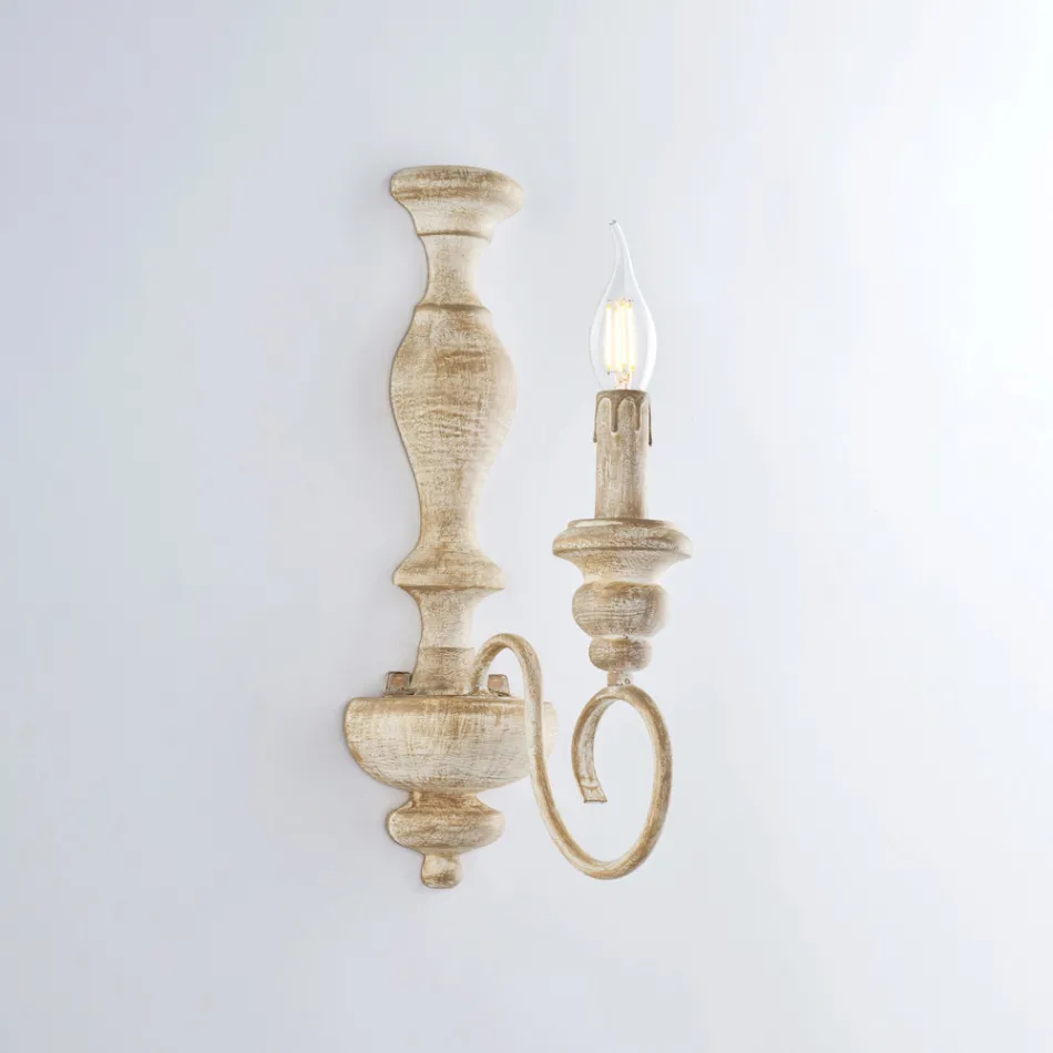 Kinkiety z drewna i lakierowanego żelaza, wykonane we Włoszech, do dekoracji wnętrz – Toskania Viadurini