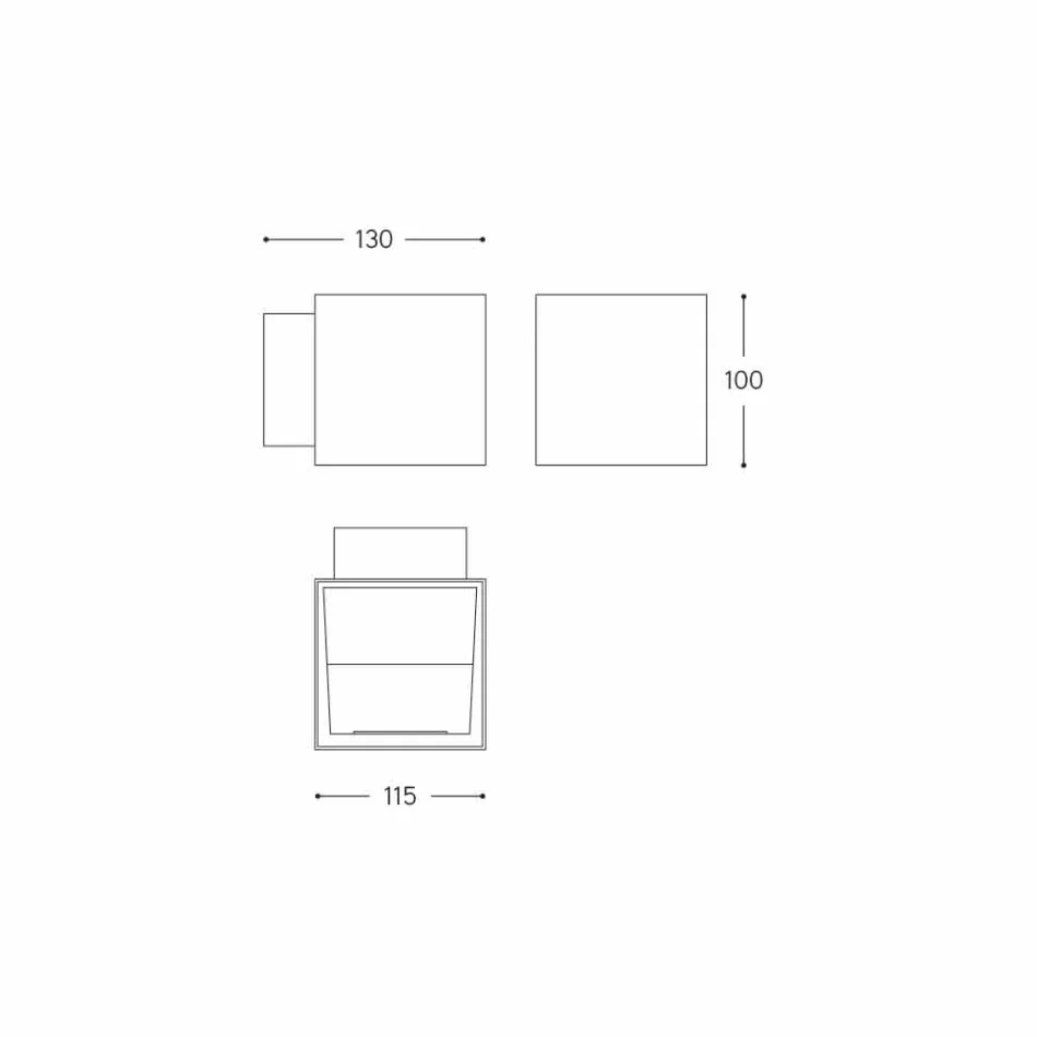 Kinkiet z mosiądzu i gipsu Made in Italy - Cubetto Aldo Bernardi Viadurini