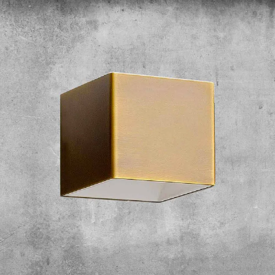 Kinkiet z mosiądzu i gipsu Made in Italy - Cubetto Aldo Bernardi Viadurini