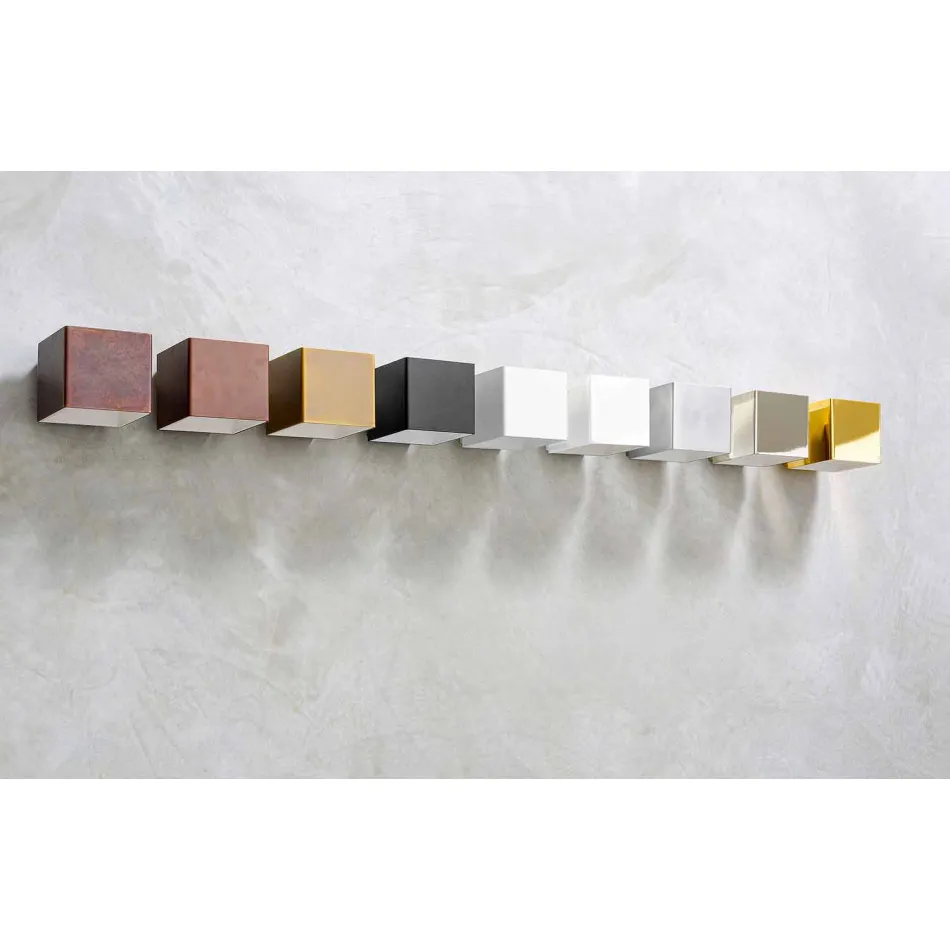 Kinkiet z mosiądzu i gipsu Made in Italy - Cubetto Aldo Bernardi Viadurini