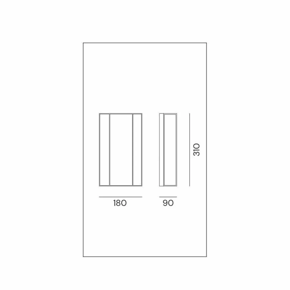 Kinkiet z mosiądzu i szkła z 2 światłami Ręcznie wykonany projekt - Bound by Il Fanale Viadurini