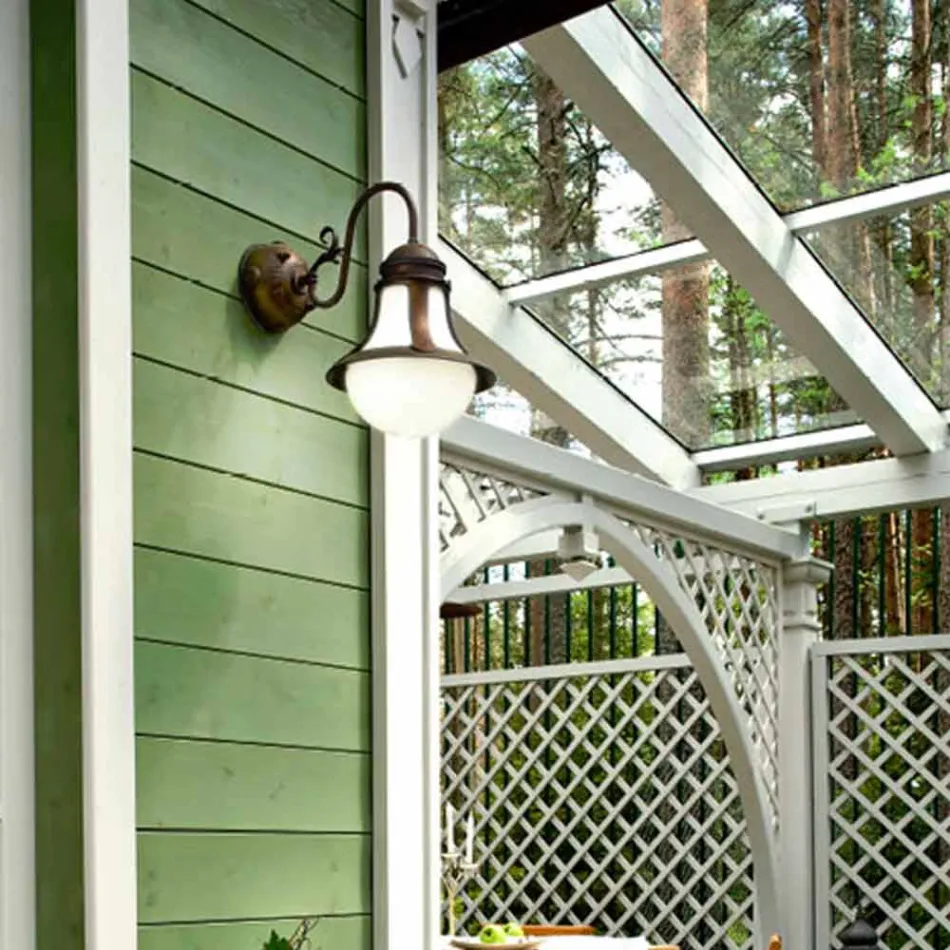 Ściana z mosiądzu i szkła dmuchanego Loggia Viadurini