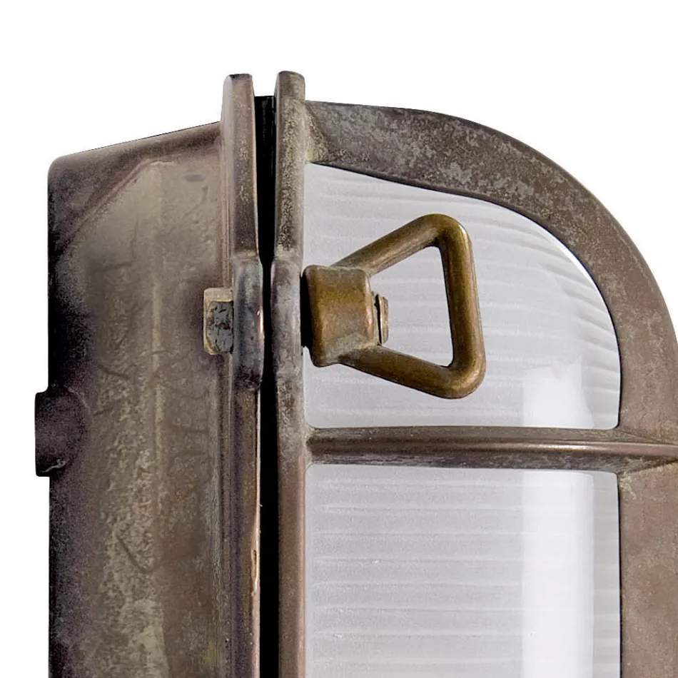 Kinkiet w stylu vintage z mosiądzu z opalowym/przezroczystym szkłem – Syrena Viadurini