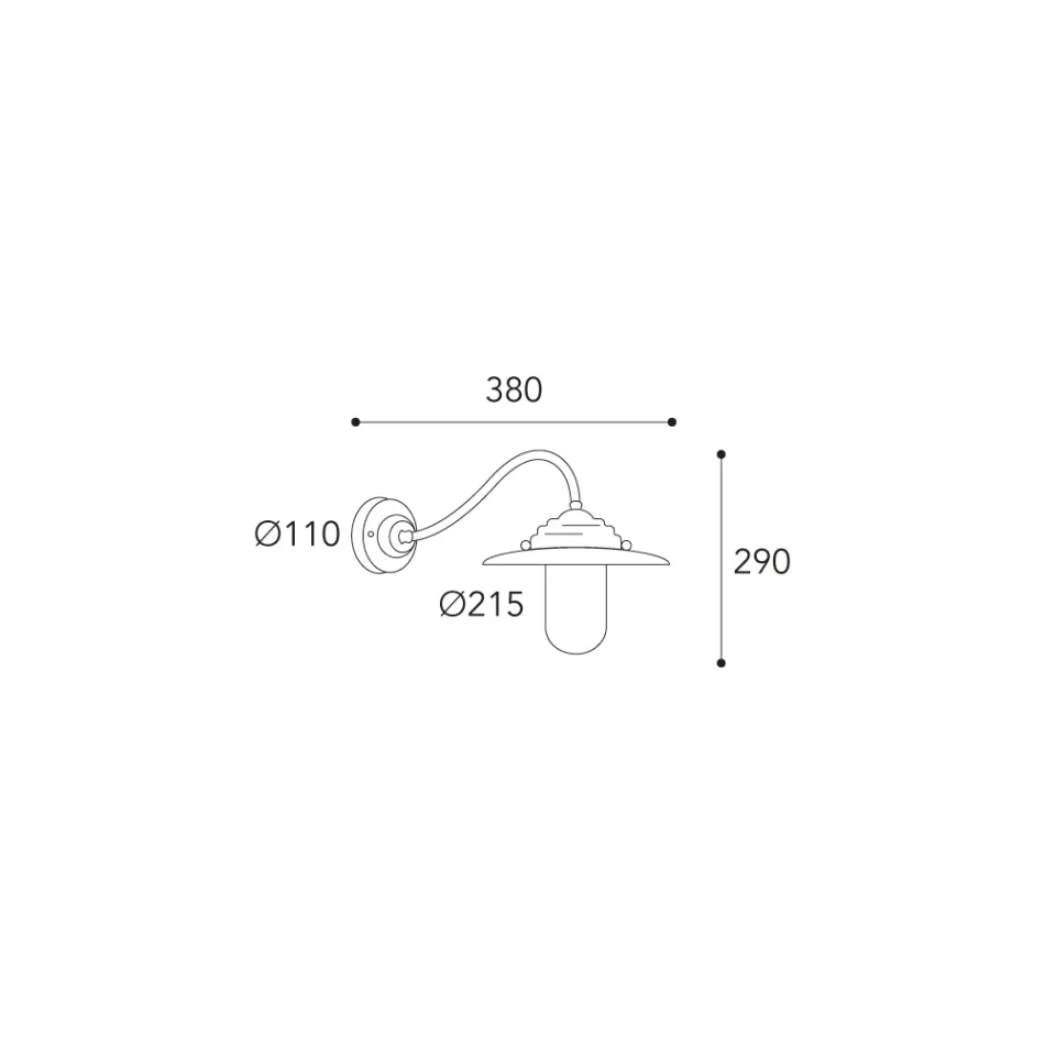Kinkiet zewnętrzny w stylu vintage z mosiądzu, szkło przezroczyste IP44 - Elfico Viadurini