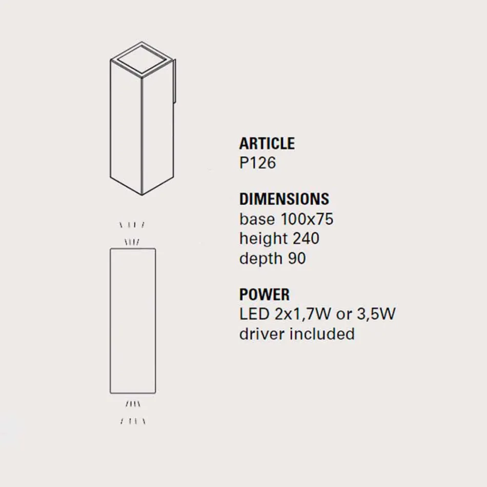 Smith - Toscot zewnętrzny kinkiet LED w stylu ceramicznym H 24 cm Viadurini