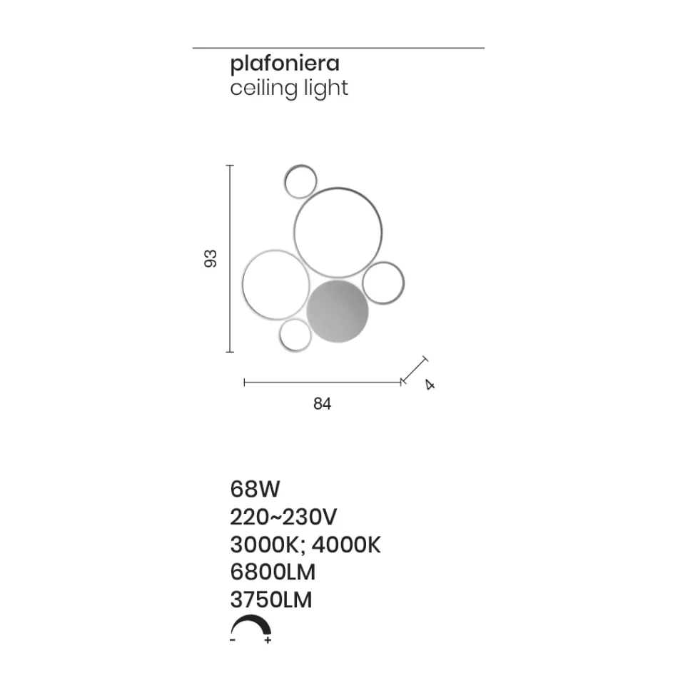 Nowoczesny kinkiet LED z malowanym metalowym wykończeniem w kolorze złotym lub srebrnym - Punto Viadurini