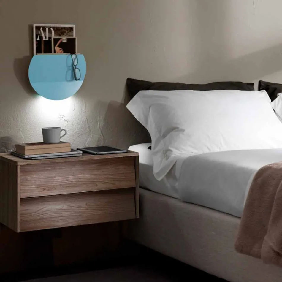 Nowoczesny kinkiet z przegrodą na magazynek, USB i oświetleniem LED Made in Italy - Foster Viadurini