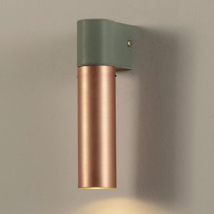 Nowoczesna lampa ścienna z ceramiki i szczotkowanej miedzi Made in Italy - Toscot Match Viadurini