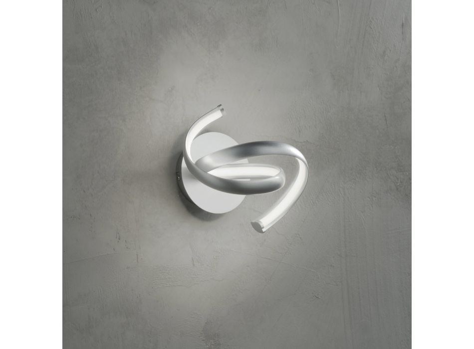 Nowoczesny kinkiet w srebrnym metalu, minimalistyczny design Led Wall - Lumino Viadurini