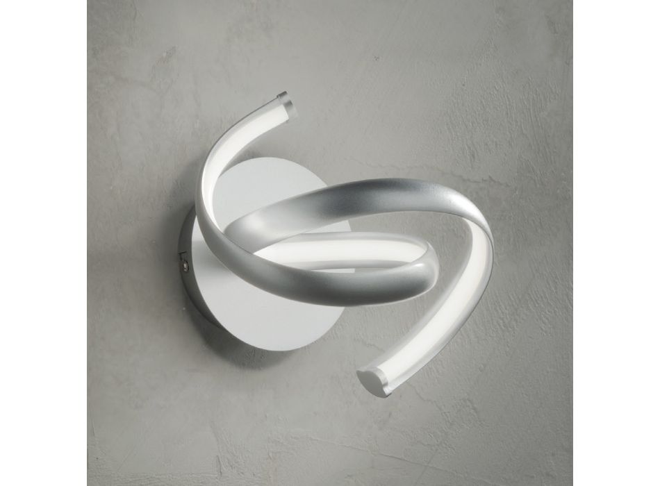 Nowoczesny kinkiet w srebrnym metalu, minimalistyczny design Led Wall - Lumino Viadurini