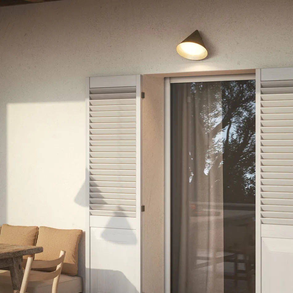 Zewnętrzny kinkiet ze szkła i mosiądzu Made in Italy - Rain Viadurini