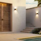 Kwadratowy kinkiet z miedzi i diod LED Made in Italy - przykład Viadurini