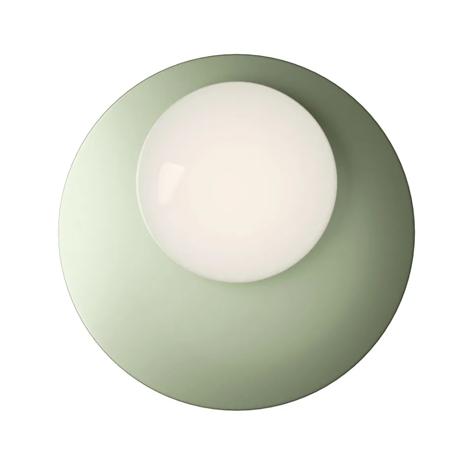 Lampa ścienna lub sufitowa z aluminium, metalu i białego szkła - Luma Viadurini