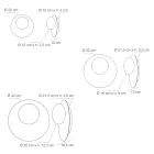 Lampa ścienna lub sufitowa z aluminium, metalu i białego szkła - Luma Viadurini